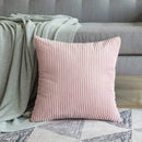 Cream corduroy striped cushion cover living room ribbed pillow