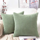 Cream corduroy striped cushion cover living room ribbed pillow