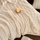 Cream cozy bubble faux rabbit fur blanket bedroom throw