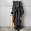 Cream cozy chenille chunky knit blanket bedroom throw