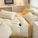 Cream cozy milk fleece bedding set bedroom quilted duvet cover