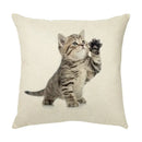 Cream cute cat face decorative cushion cover living room pillow