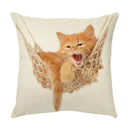 Cream cute cat face decorative cushion cover living room pillow