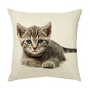 Cream cute cat face decorative cushion cover living room pillow