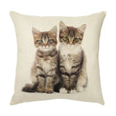 Cream cute cat face decorative cushion cover living room pillow