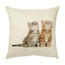Cream cute cat face decorative cushion cover living room pillow