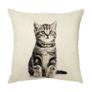 Cream cute cat face decorative cushion cover living room pillow