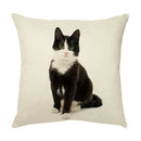 Cream cute cat face decorative cushion cover living room pillow