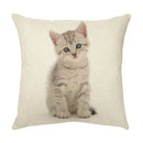 Cream cute cat face decorative cushion cover living room pillow