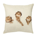 Cream cute cat face decorative cushion cover living room pillow