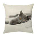Cream cute cat face decorative cushion cover living room pillow
