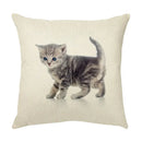 Cream cute cat face decorative cushion cover living room pillow