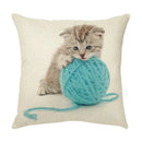 Cream cute cat face decorative cushion cover living room pillow