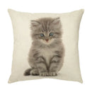 Cream cute cat face decorative cushion cover living room pillow