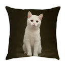 Cream cute cat face decorative cushion cover living room pillow