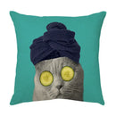 Cream cute cat face decorative cushion cover living room pillow