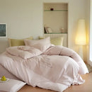 Cream embroidered brushed volcanic fleece bedding set bedroom