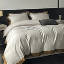 Cream floral jacquard bedding set – bedroom satin quilt cover