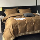 Cream floral jacquard bedding set – bedroom satin quilt cover