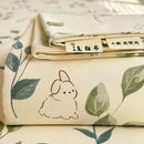 Cream flower print satin bed cover bedroom mattress protector