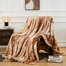 Cream fuzzy faux fur blanket bedroom and living room throw
