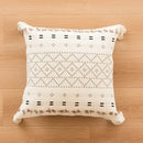 Cream geometric embroidered crocheted pillow cover living room decor