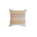 Cream geometric tufted cushion cover living room macrame fringe