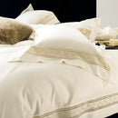 Cream gold wide edge embroidery bedding set bedroom decorbites
