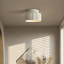 Cream green led chandelier lamp white ribbed dining room light