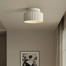 Cream green led chandelier lamp white ribbed dining room light