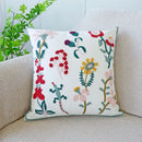 Cream green tulip embroidery cushion cover living room pillow case