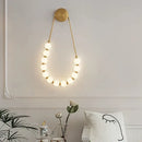 Cream italian style gold globe wall lamp bedroom sconce
