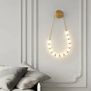 Cream italian style gold globe wall lamp bedroom sconce