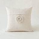 Cream ivory pompom tassel pillow cover living room lace decor