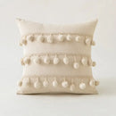 Cream ivory pompom tassel pillow cover living room lace decor