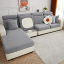 Cream jacquard l sofa seat cover living room stretch slipcover