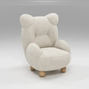 Cream kids lamb velvet bear sofa chair bedroom seating