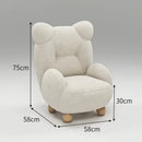 Cream kids lamb velvet bear sofa chair bedroom seating