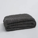 Cream knitted throw blanket bedroom ribbed plush microfiber quilt