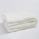 Cream knitted throw blanket bedroom ribbed plush microfiber quilt