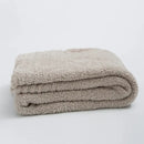 Cream knitted throw blanket bedroom ribbed plush microfiber quilt