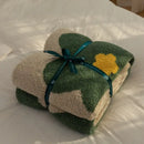 Cream korean kawaii flower blanket bedroom plush throw decor