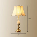 Cream marble and gold scalloped bell table lamp bedroom e26 e27 light