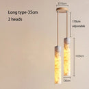 Cream marble cylinder pendant light for luxury bedroom and bar counter