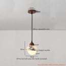 Cream marble led pendant light for bedroom with wood top