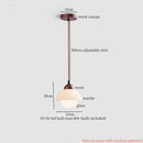 Cream marble led pendant light for bedroom with wood top