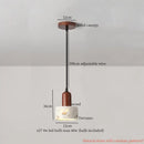 Cream marble led pendant light for bedroom with wood top