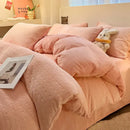 Cream & mustard quilted duvet cover set bedroom cozy bedding