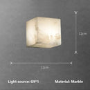 Cream onyx cube marble wall lamp bedroom natural stone sconce