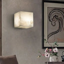 Cream onyx cube marble wall lamp bedroom natural stone sconce